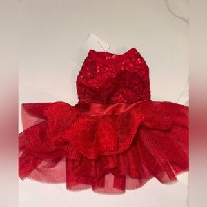 ✨ NEW WITH TAGS! The Dog Squad Red Sequin Tutu Dress Size  XS✨